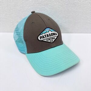 Patagonia Aqua and Brown Trucker Hat